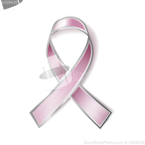 Image of Pendant in shape of pink ribbon.