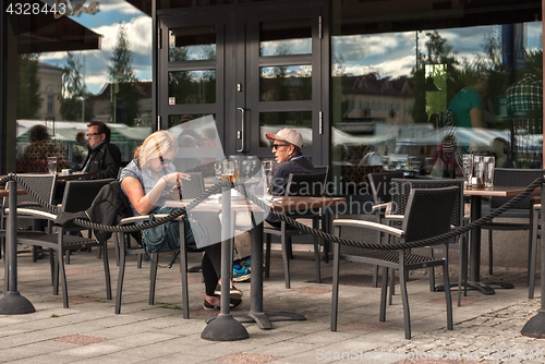 Image of A street cafes.