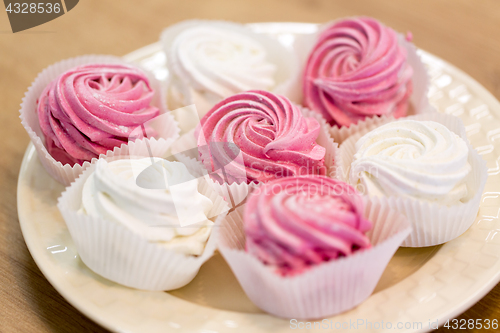 Image of zephyr or marshmallow dessert on plate