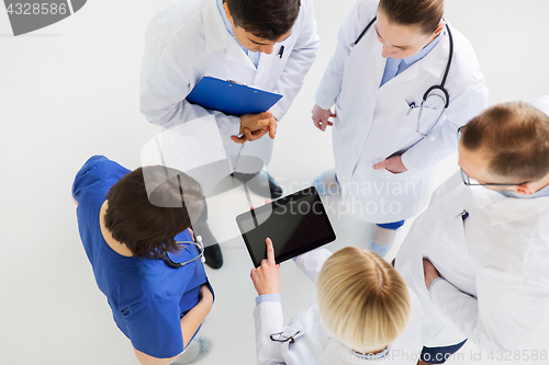 Image of doctors with tablet pc at hospital