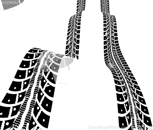 Image of Tire tracks vector illustration