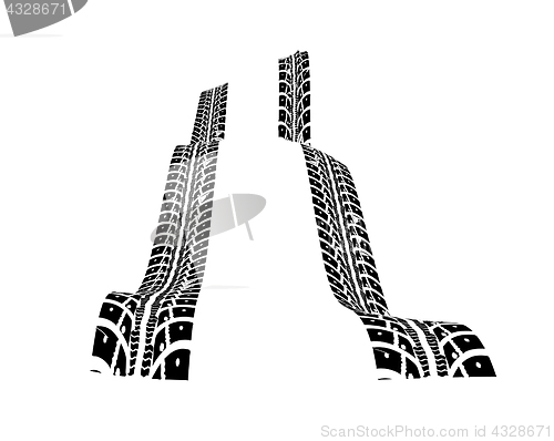 Image of Tire tracks vector illustration