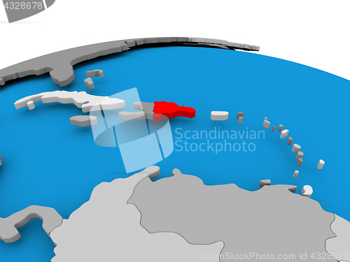 Image of Dominican Republic on political globe