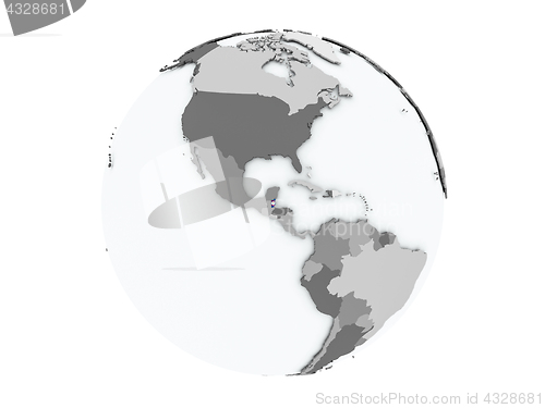 Image of Belize on globe isolated