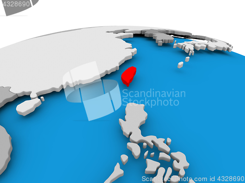 Image of Taiwan on political globe