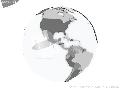 Image of El Salvador on globe isolated