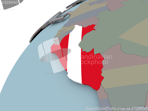 Image of Map of Peru with flag