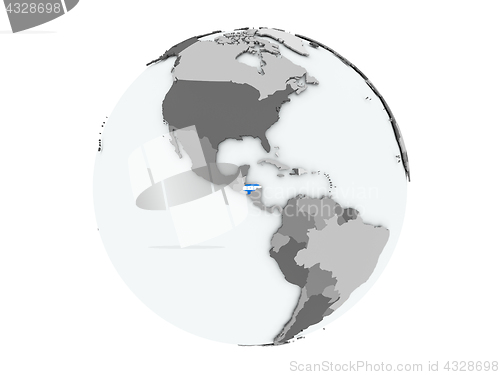 Image of Honduras on globe isolated