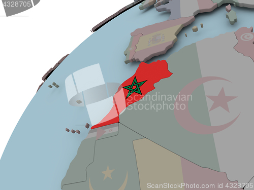 Image of Map of Morocco with flag