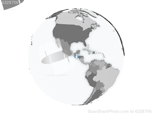 Image of Guatemala on globe isolated