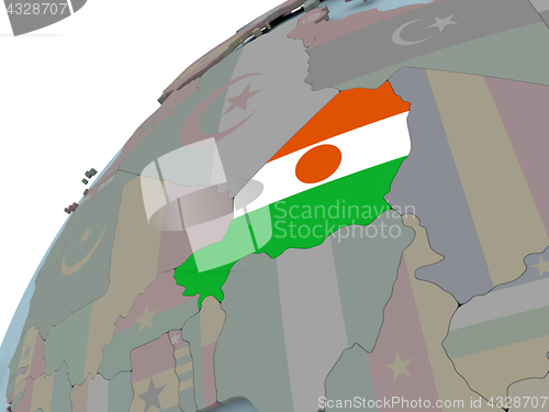 Image of Map of Niger with flag