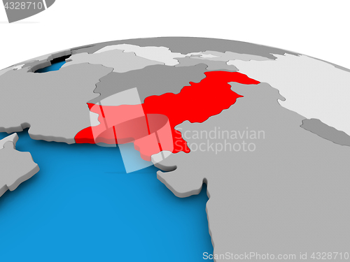 Image of Pakistan on political globe