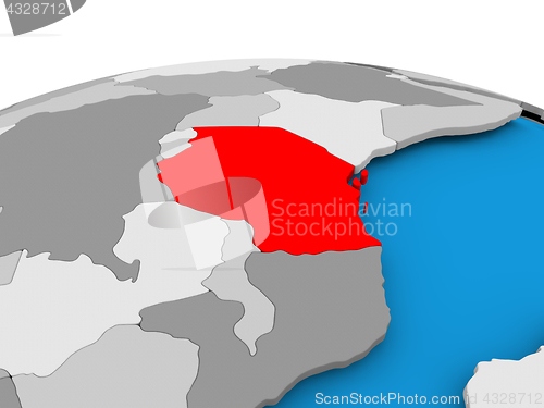 Image of Tanzania on political globe