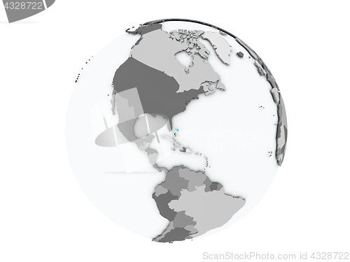 Image of Bahamas on globe isolated