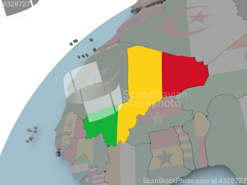 Image of Map of Mali with flag
