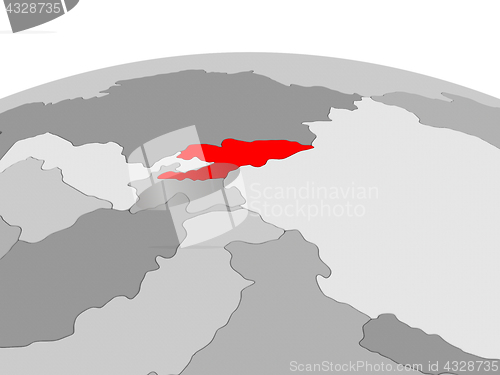 Image of Kyrgyzstan on political globe