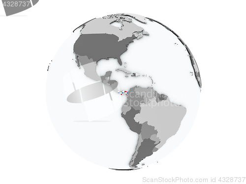 Image of Panama on globe isolated