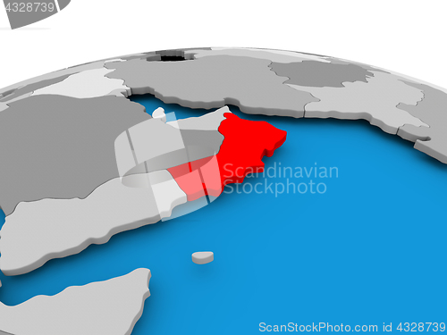 Image of Oman on political globe