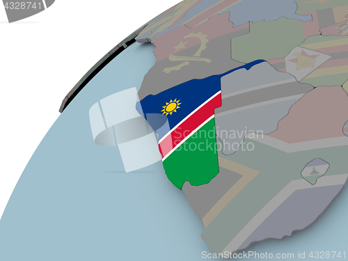 Image of Map of Namibia with flag