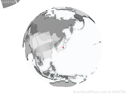 Image of Japan on globe isolated