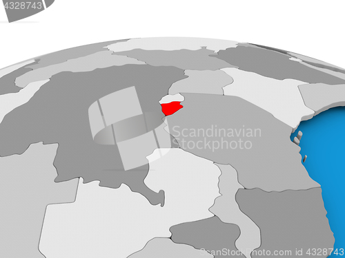 Image of Burundi on political globe