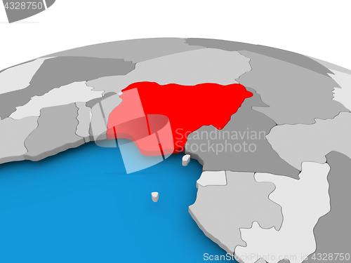 Image of Nigeria on political globe