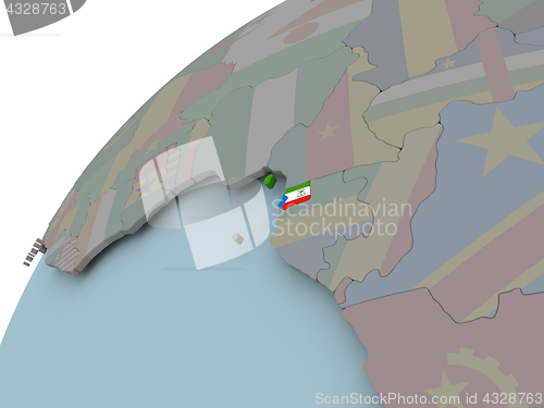 Image of Map of Equatorial Guinea with flag