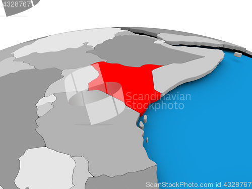 Image of Kenya on political globe