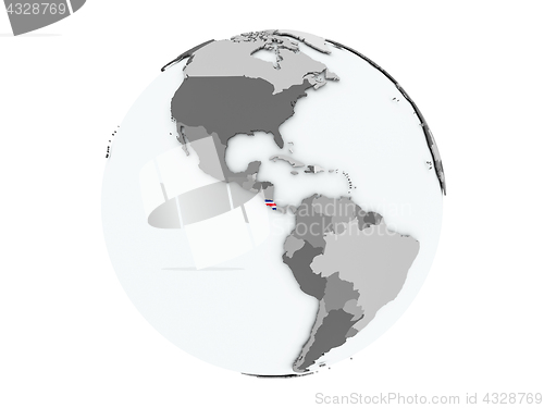 Image of Costa Rica on globe isolated