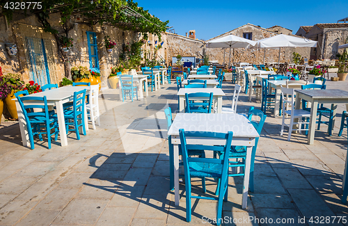 Image of Tables in a traditional Italian Restaurant in Sicily