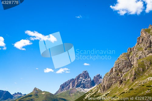 Image of Blue sky on Dolomiti Mountains in Italy