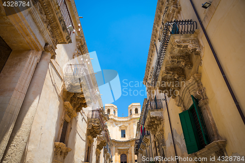 Image of NOTO, ITALY - Detail of Baroque Balcony, 1750