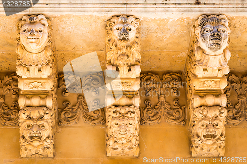 Image of NOTO, ITALY - Detail of Baroque Balcony, 1750