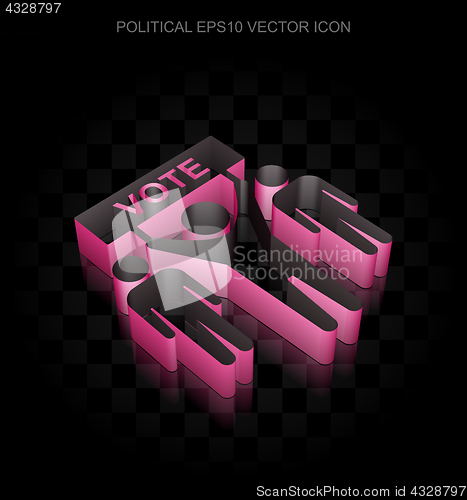 Image of Political icon: Crimson 3d Election Campaign made of paper, transparent shadow, EPS 10 vector.