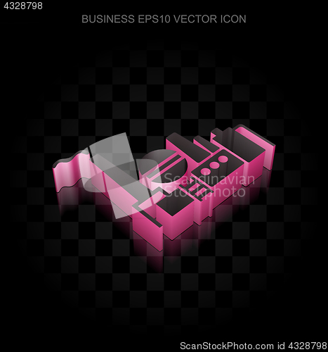 Image of Business icon: Crimson 3d Oil And Gas Indusry made of paper, transparent shadow, EPS 10 vector.