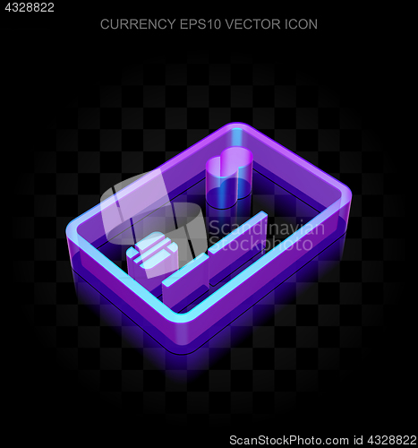 Image of Currency icon: 3d neon glowing Credit Card made of glass, EPS 10 vector.