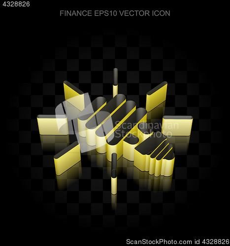 Image of Finance icon: Yellow 3d Energy Saving Lamp made of paper, transparent shadow, EPS 10 vector.