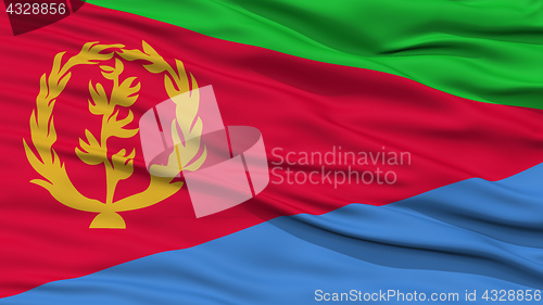 Image of Closeup Eritrea Flag