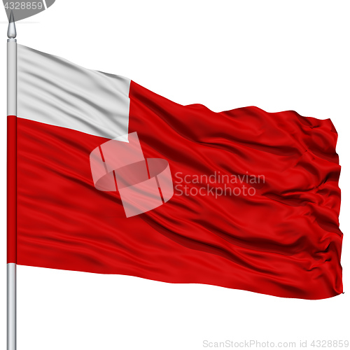 Image of Abu Dhabi City Flag on Flagpole
