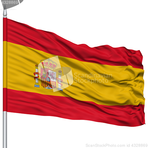 Image of Spain Flag on Flagpole
