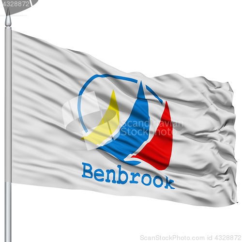 Image of Benbrook City Flag on Flagpole, USA