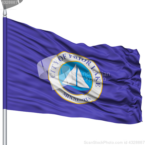 Image of Prior Lake City Flag on Flagpole, USA