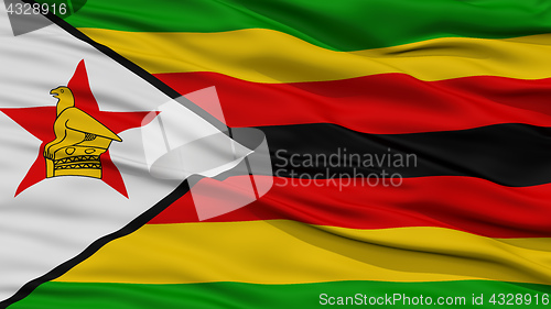 Image of Closeup Zimbabwe Flag