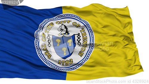 Image of Isolated Trenton Flag, Waving on White Background