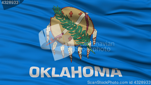 Image of Closeup Oklahoma Flag, USA state