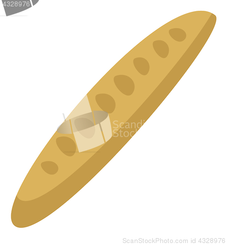 Image of French bread baguette vector cartoon illustration.