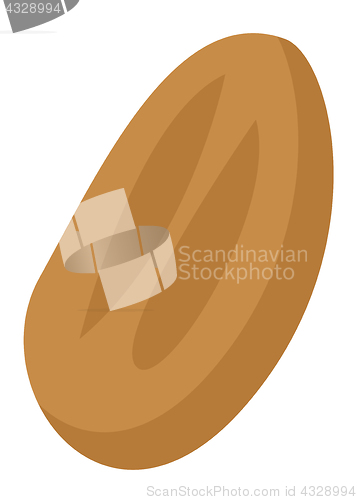 Image of Fresh dark bread vector cartoon illustration.