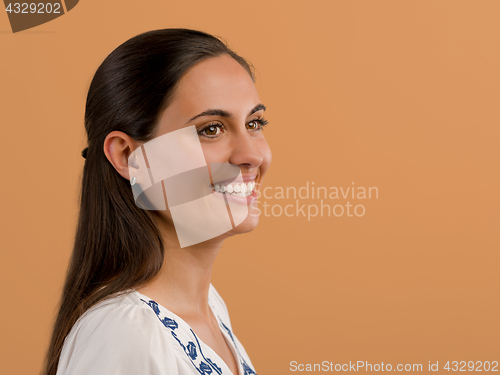 Image of Beautiful woman smiling 