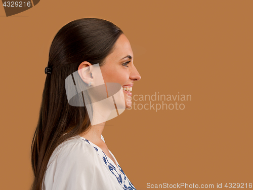 Image of Beautiful woman smiling 