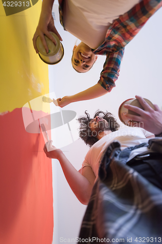 Image of couple painting interior wall